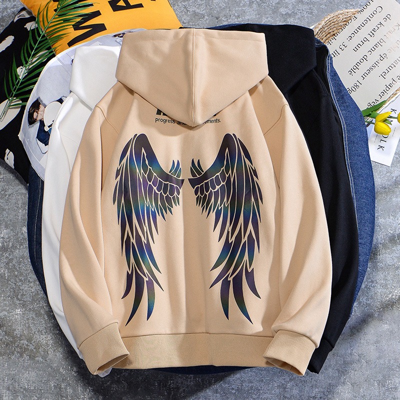 

Men Wing & Letter Graphic Drawstring Hoodie I1lF#, Purple