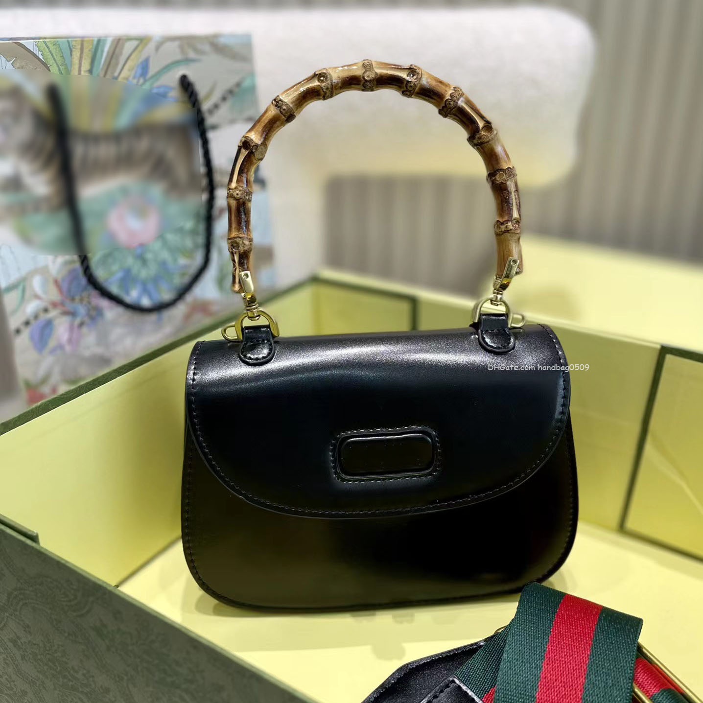 

Top quality tote bag shoulder bags luxury Designer bag cross body bamboo Handle fashion lady shopping handbag women popular totes Vintage handbags mini pochette, Black