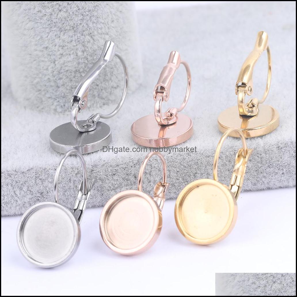 

Onwear 10Pcs Fit 8Mm 10Mm 12Mm Cabochon Earring Base Settings Stainless Steel Lever Back Bezel Blanks Diy Jewelry Findings Drop Delivery 202