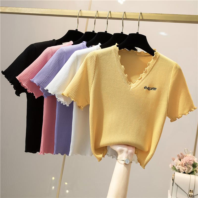 

Women's T-Shirt Shirts Crop Party Ropa De Mujer Y2k Tops Harajuku Women Fashion Clothing Streetwear Casual Summer Purple Short Sleeve TeesWo, White