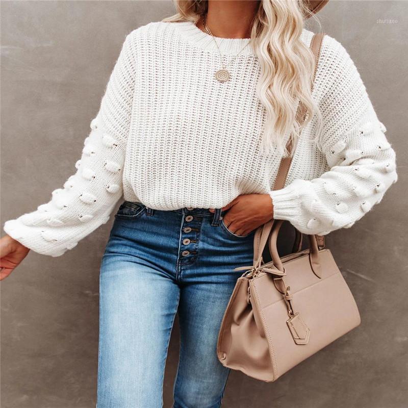 

Women' Sweaters Women Stylish Long Sleeve Round Neck Top Fashion Solid Color Knitwear Sweater Autumn Loose Casual Tops For Shopping Daily W, Black
