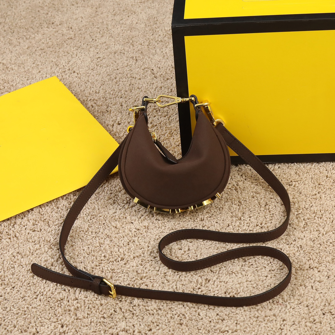 

new brand praphy underarm bag mini crescent handbag metal chain designer messenger bag cowhide material, ###