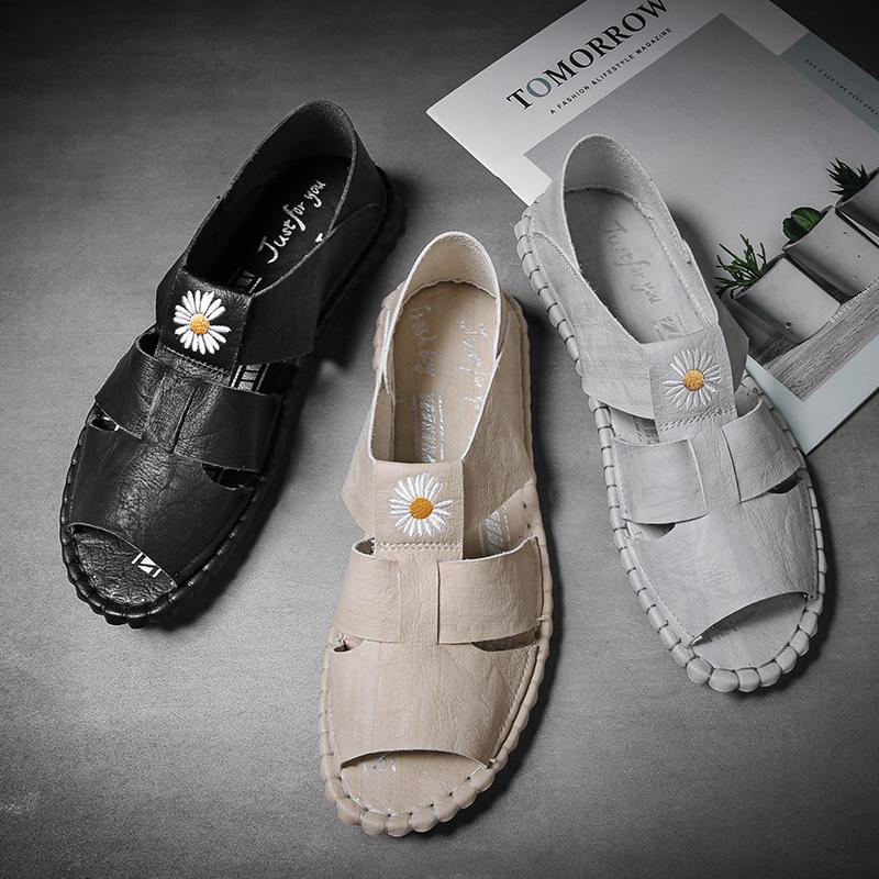 

Sandals Men Slippers Sandalias Transpirables Deportivas Hombre Beach Romanas Playa Mens Summer Sandles Sport Roman, Black