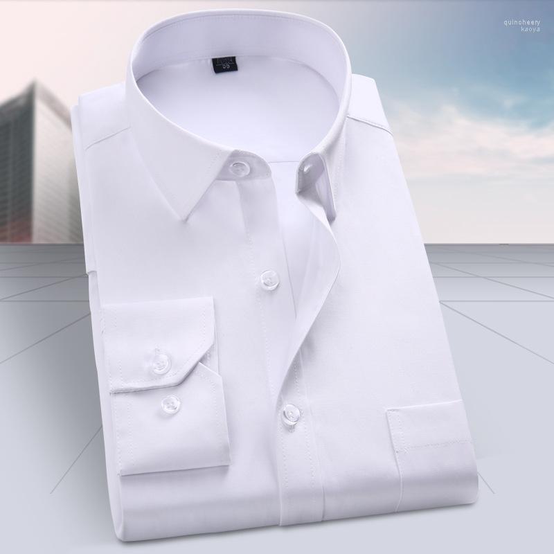 

The Long Sleeve Shirt For Men's Fashion Business Career Work Wear Youth Pure Color Cotton In Many Sizes H060 Dress Shirts Quin22, H060-no.1