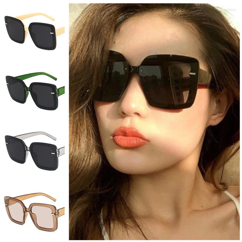 

Sunglasses Women Square Sun Glasses Anti-UV Spectacles Oversize Frame Eyeglasses Rice Nials Eyewear Ornamenta A