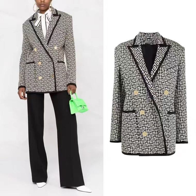 B050 Womens Suits designer Blazers Tide Brand High-Quality Retro Fashion Presbyopic Maze Series Suit Jacket Lion Double-Breasted Slim Plus Size W