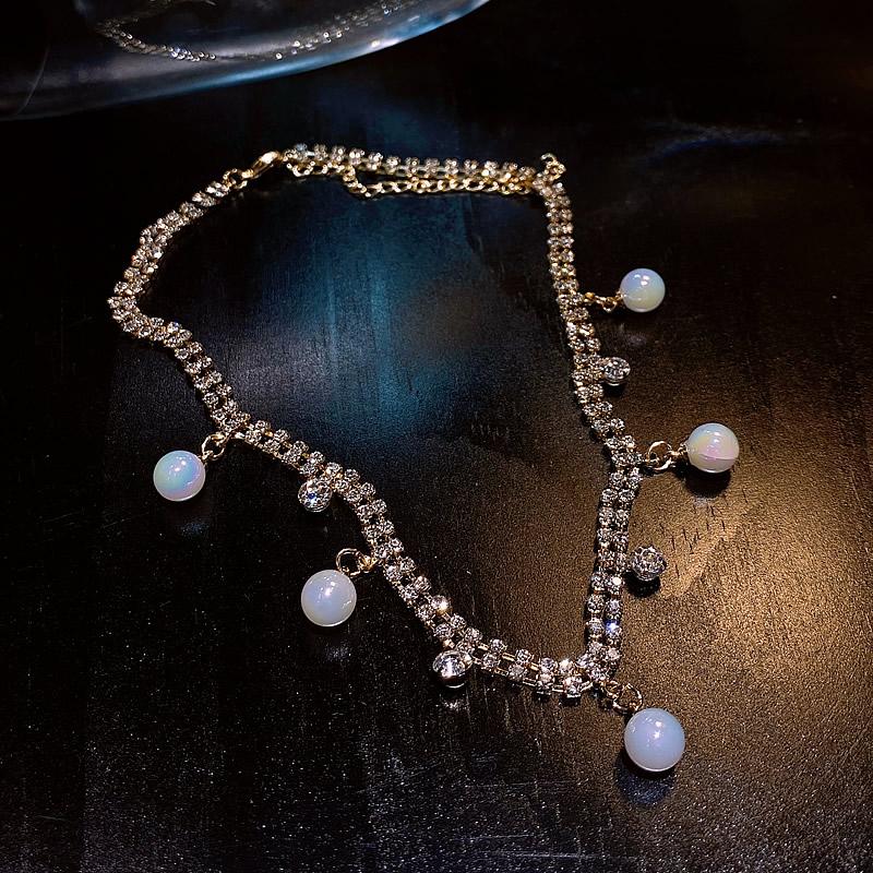 

Chokers Korea Design Fashion Jewelry Luxury Full Crystal Bright Beads Pendant Necklace Elegant Women Wedding Party AccessoriesChokers
