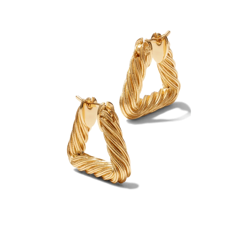 

New Geometric Twisted Twist Triangle Earrings Female Niche Design Retro Simple High-Quality Fashion All-Match Gift Accessories