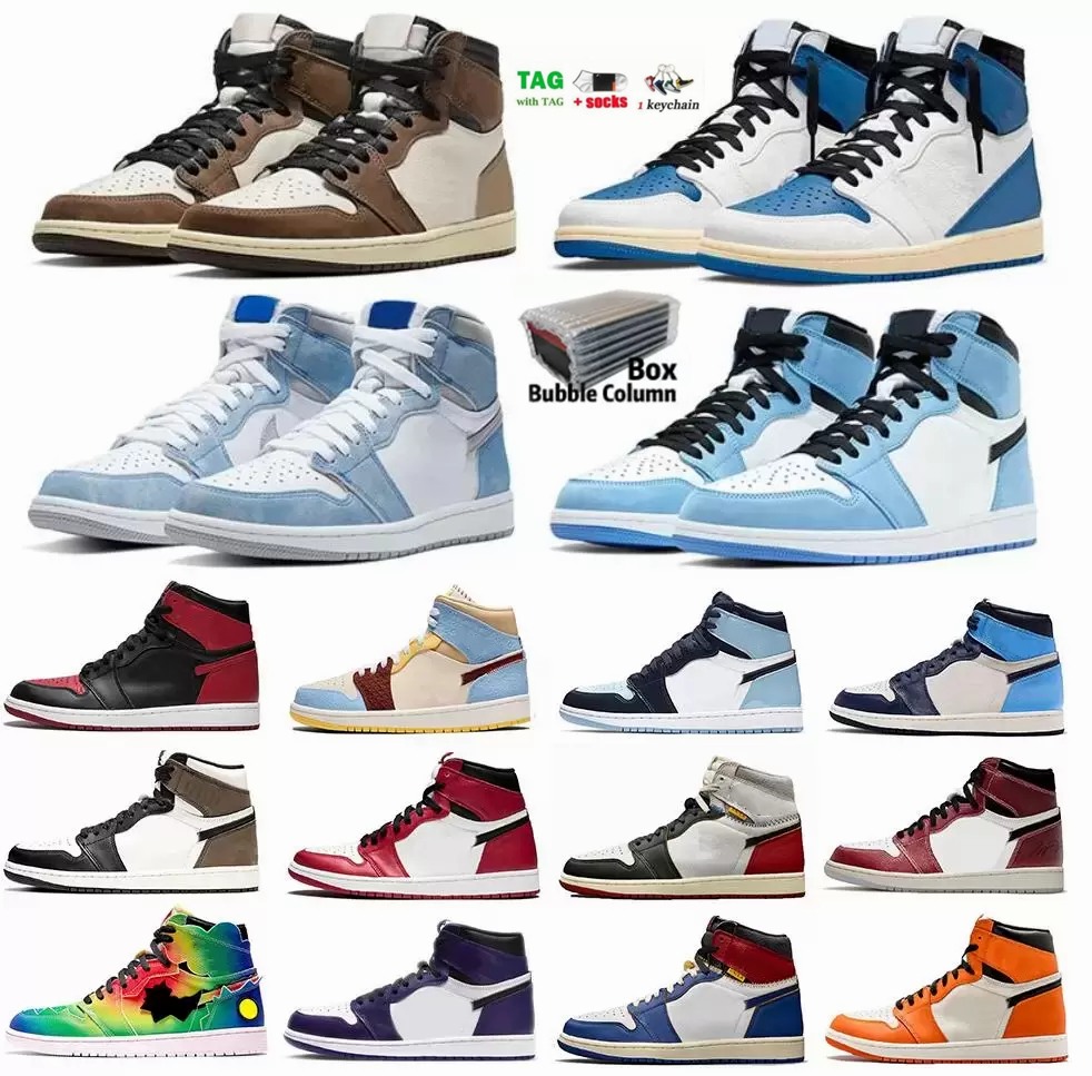 

New Jumpman 1s Outdoor Shoes 1 High Dark Mocha Hyper Royal University Blue Fearless Obsidian UNC Banned Bred Toe Chicago Balvin Sport with boxes, 05
