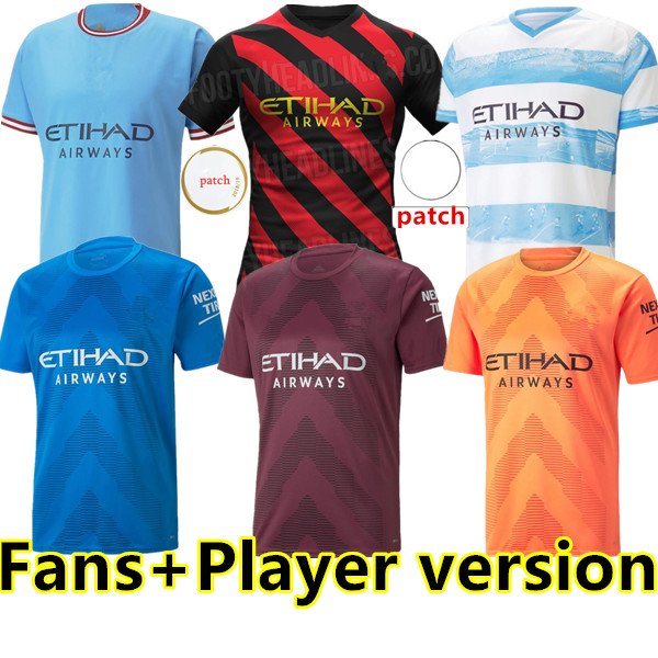 

Fans player version 22 23 Manchester HAALAND soccer jersey GREALISH STERLING FERRAN DE BRUYNE FODEN MANS football shirts goalkeeper Agueroooo 93 20 Anniversary, 22/23 away
