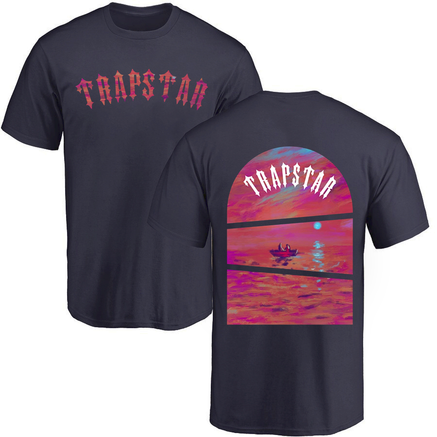 

Trapstar London Men's T-Shirts Tops casual shirt men's summer o-neck short sleeve breathable streetwear personality soft cotton brand tee, Orange