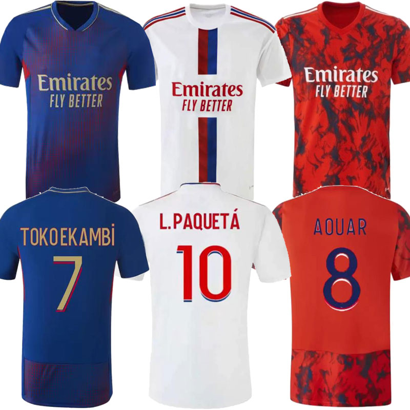 

Fans player 22 23 Maillot OL PAQUETA AOUAR 2022 2023 Soccer Jersey NDOMBELE CAQUERET football shirts TOKO EKAMBI LYON CHERKI HOME KADEWER equipment