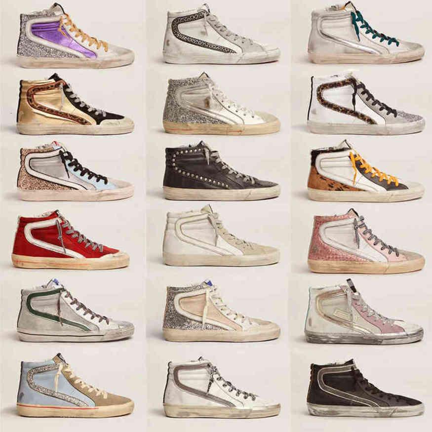 

2022 Designer Shoes New Retro Release Fashion Women High top Boot Mid Slide Super Ball Star/golden/goose/Sneakers Shoes Luxury Sequin Classic White Do-o, #20