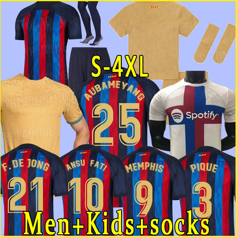

Jersey Barcelona Player version soccer jersey 21 22 23 camiseta de futbol ANSU FATI 2022 2023 GRIEZMANN F.DE JONG Maillots men kids kit full set