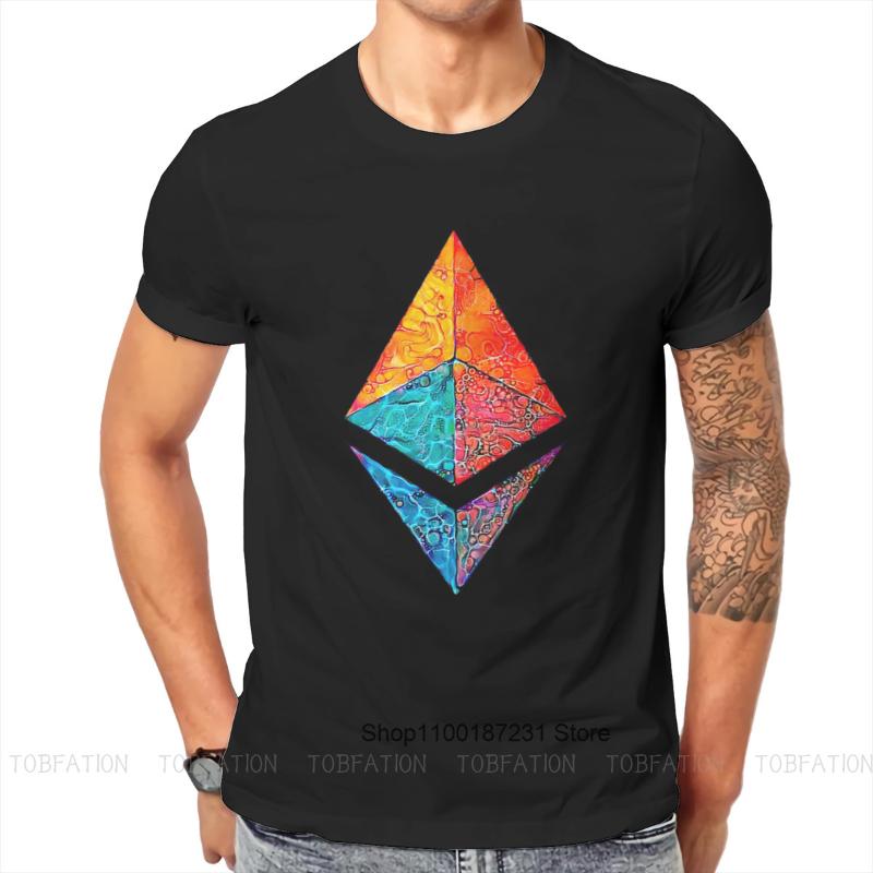 

Men' T-Shirts Cryptocurrency Ethereum Men' T-shirt Corrosive Acid Harajuku Alternative Shirt Large Cotton Round Neck TopMen' Men'sMen, Black