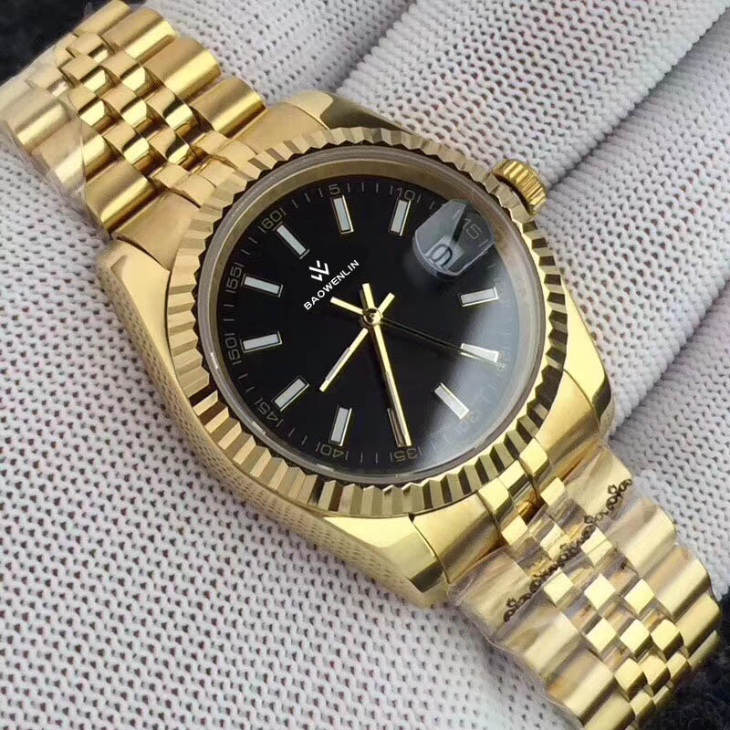 

With original box Luxury Fashion WATCHES Top Quality Yellow Gold Diamond Dial & Bezel Watch Automatic Men Watch Wristwatch datejust Designer Roles Watches Men, Packing box