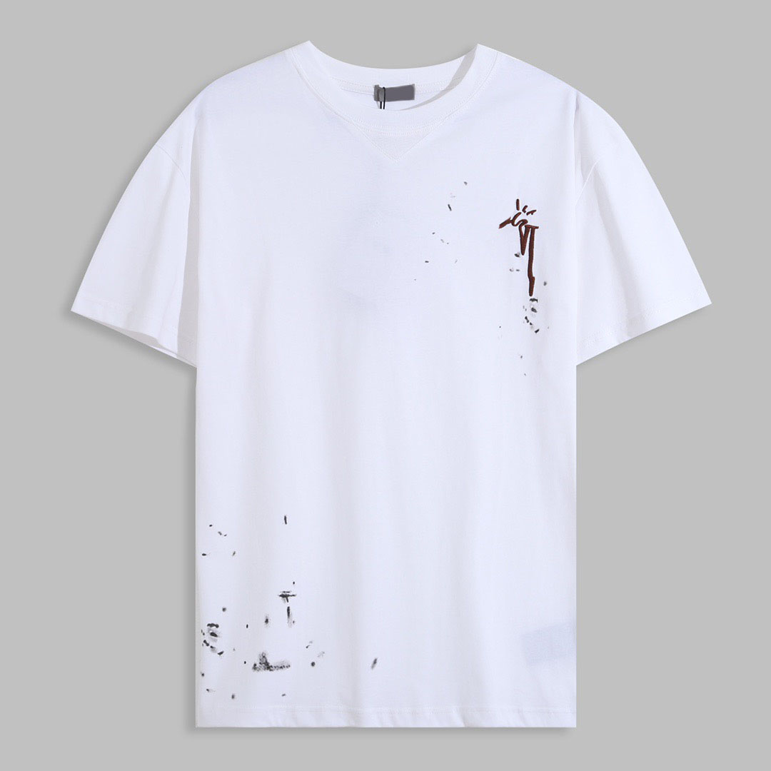 

Men's Plus Tees & Polos Round neck embroidered and printed polar style summer wear with street pure cotton 0c9