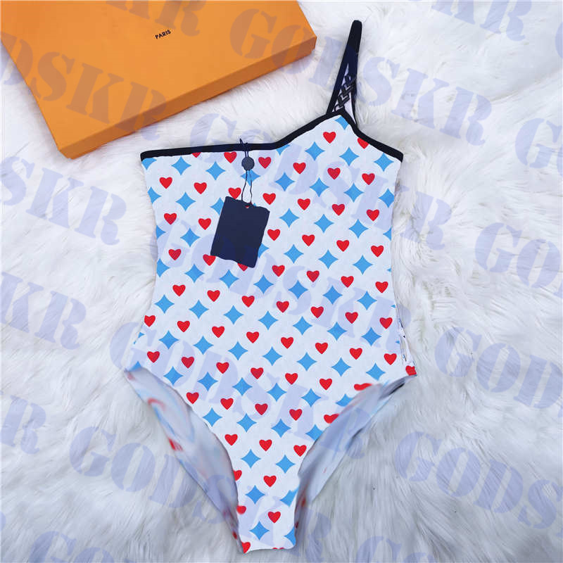 

Sweet Print Swimsuit Womens Bikini One Piece Swimwear Ladies Beachwear Textile Jacquard Women Bathing Suits Two Colors, Please contact me real pictures