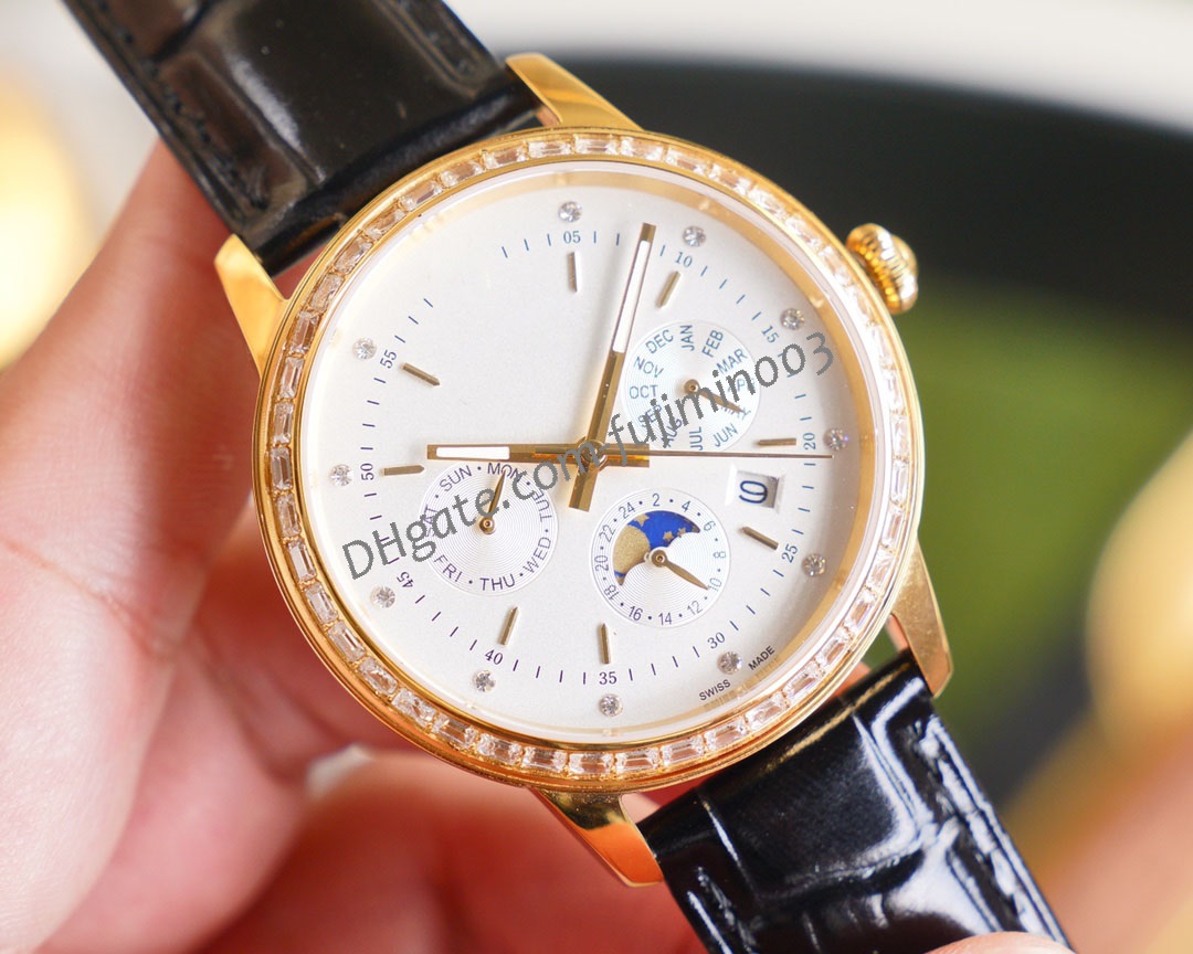 

Rlx 9100 Moon Phase Multifunctional Men's Mechanical Watch Week Month Date Sun 40mm Stainless Steel Sapphire Glass