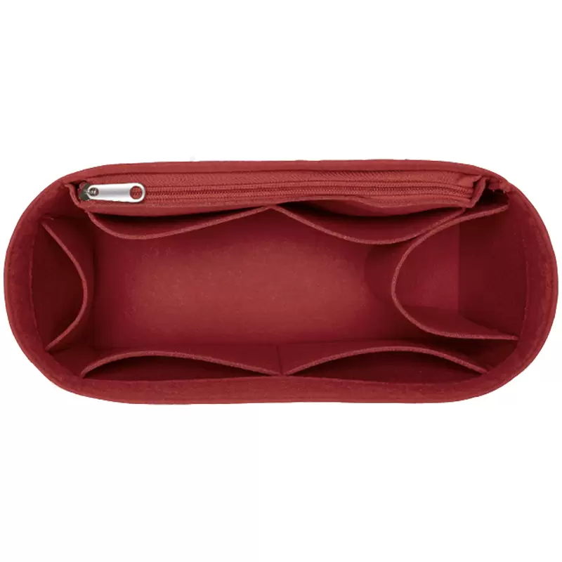 

Fits For D-Oblique Camp Flap Felt Cloth Insert Bag Organizer Makeup Handbag Organizer Travel inner Purse Portable Cosmetic Bag, Zipper red