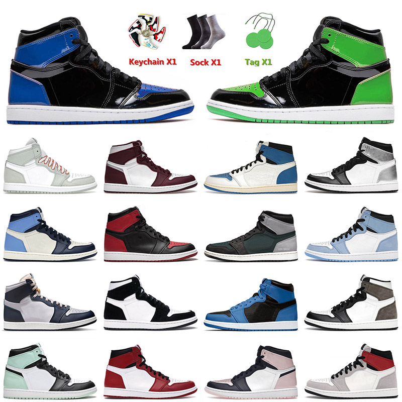 

1 1s Mens Basketball Jumpman Shoes Patent Green Rebellionaire Bubble Gum Grey Fog Bordeaux Georgetown Brotherhood Carbon Fiber Sneakers 36-46, C2 bordeaux 40-47
