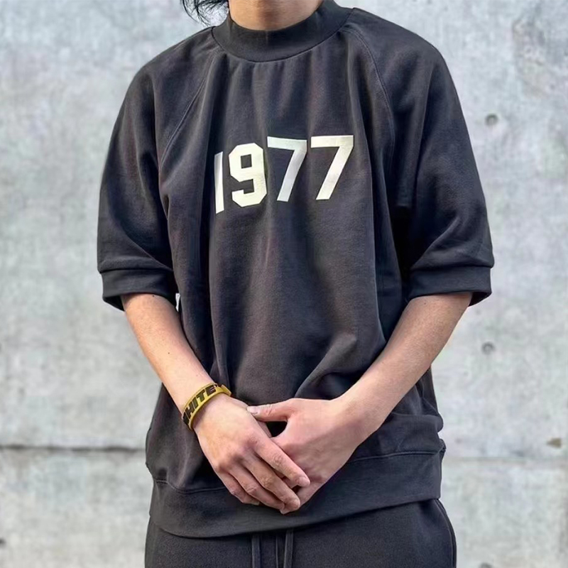 

Raglan Short Sleeve Sweatshirts Casual Oversize Crewneck Sweaters Pullovers Jumpers Men Women Hip Hop Streetwear MG220094, Black