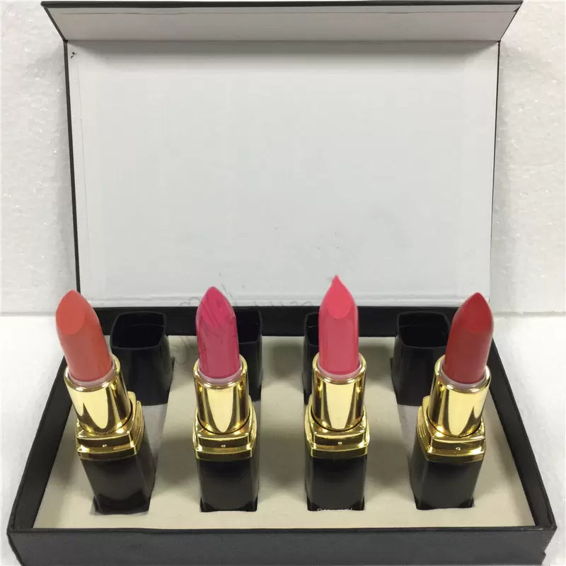 

Hot cosmetic Famous 4pcs/set Makeup Set Matte Lipstick 4color lip sticks make up cosmetic lips kit freeshipping, As picture kit