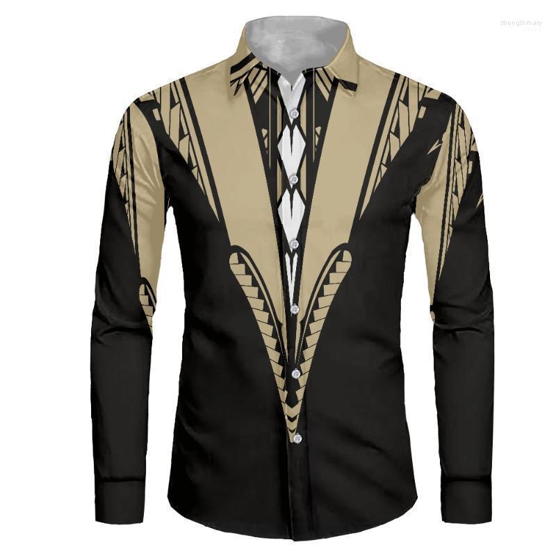 

Men' Dress Shirts HYCOOL Fashion Tribal Tattoos Print Samoan Black Collared Shirt Elegant Wedding Men Plus Size Long Sleeve Stre22, Ysfa1895f70