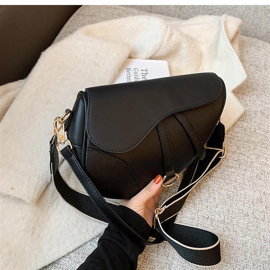 

Evening Bags Waterproof Pu Leather Crossbody For Women 2022 Saddlebags Casual Concise Wide Shoulder Strap Bag Sac A Main217b, Khaki