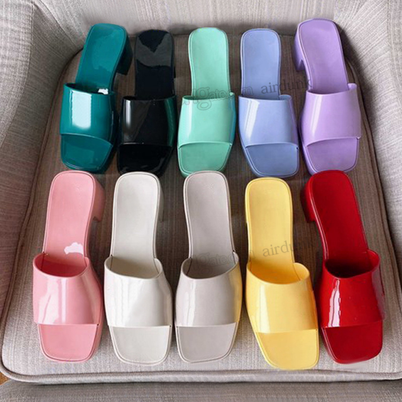 

New Brand woman slipper Sandals Tops quality designer lady summer fashion jelly slide high heel slippers luxury Casual shoes Womens Leather Alphabet beach shoe