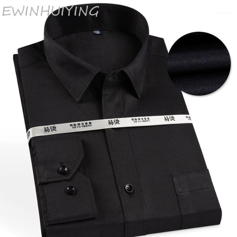 

Spring/Autumn Men's Fashion Business Style Long Sleeve Shirt Pure Color Slim Formal Comfortable Soft Fabric Lined Casual Shirts, 1926-33