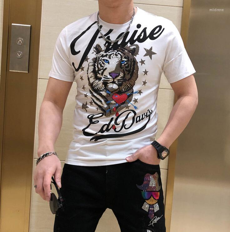 

Men's T-Shirts Europe Style Diamonds T Shirts Men Fashion Street Wear Short Sleeve O Neck Cotton TshirtsMen's Mild22, As show