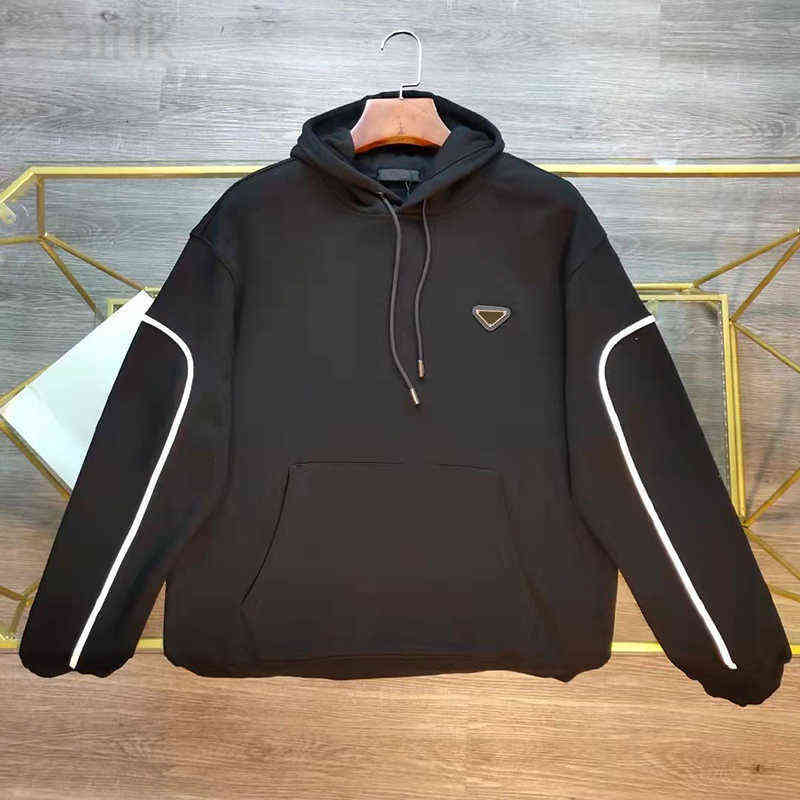 

2022 Design Brand Men Clothing Sweatshirt Couple Designer Hoodie High Street Print Winter Big Pocket Black, Happy life