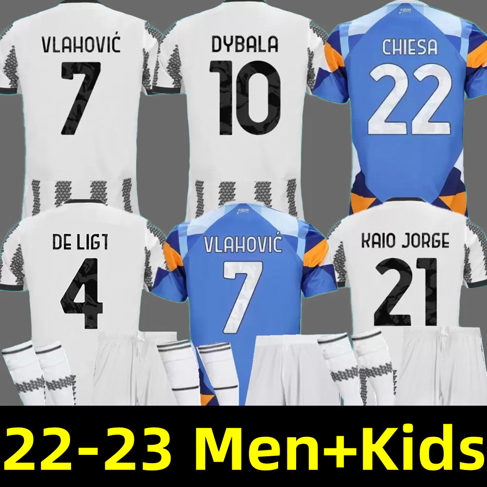 

22 23 JuVENtus soccer jerseys KEAN DYBALA MORATA CHIESA VLAHOVIC DE LIGT McKENNIE LOCATELLI KAIO JORGE CUADRADO 2022 2023 JUVE football shirt Men Kids kits uniform, 22-23 away kids