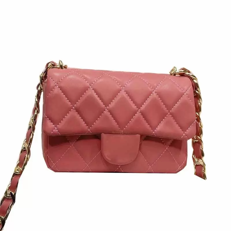Brand Mini Flip Bags Women Solid Color Genuine Leather Design Shoulder Bag Timeless Diamond Quilting Silver Metal Chain Handbags Crossbody Bag Wo