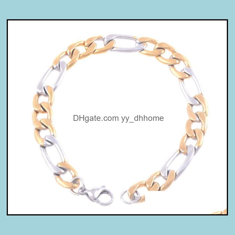 

Chains Necklaces Pendants Jewelry 6Mm Gold Bracelet For Men Titanium Steel Link Chain Bracelets 22Cm Fashion Wholesale - 0780Wh Drop Deliv