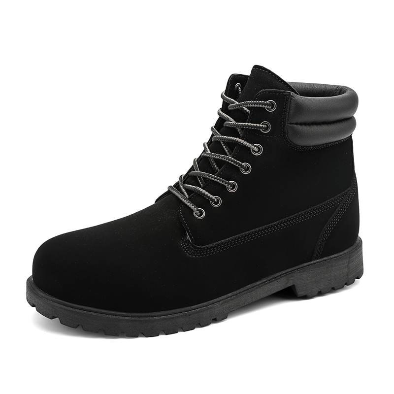 

Men Hiking Boots Outdoor Western Walking Shoes Fashion Casual Warm Plush Non Slip Ankle Winter Work Mountain 2020 New, Black