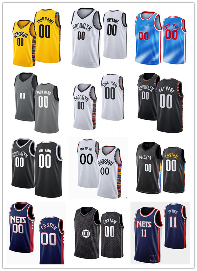 

75th Custom Men Women Youth Brooklyn''Nets''12 Joe Harris 95 DeAndre'' Bembry 1 Bruce Brown 0 Jevon Carter Basketball Jerseys, Color