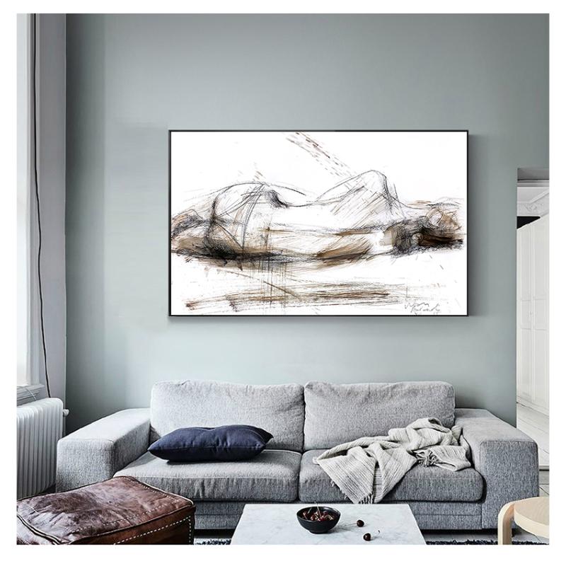 

Paintings Painting Black And White Nude Sketch Woman Posters Hd Print Bedroom Decoration Wall Picture Abstract Sexy Female Art Canvas