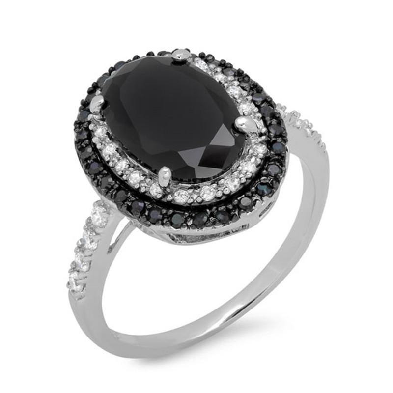 

Wedding Rings 2022 Luxury Black Color Oval Engagement Ring For Women Anniversary Gift Jewelry Bulk Sell R6164
