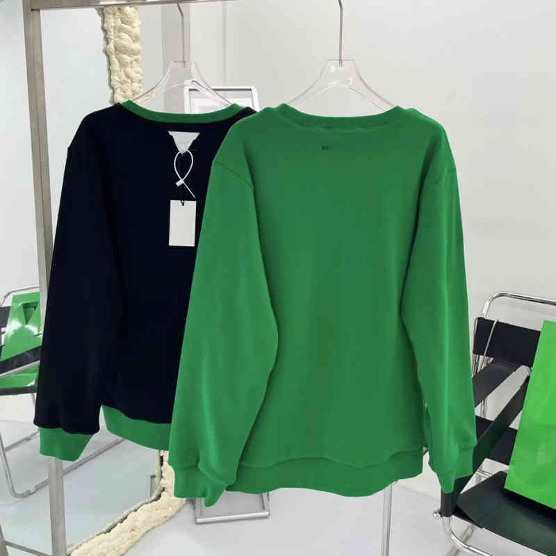 

Bv green high version sports sweater 22 men and women fashion Bottega letter printing before and after wearing contrast loose couple round neck pullover