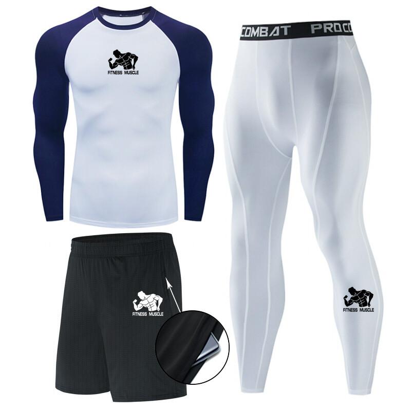 

Men' Tracksuits Fitness Muscle Men Thermal Underwear Sets Compression Sweat Quick Drying Thermo Clothing Long JohnsMen, Photo color