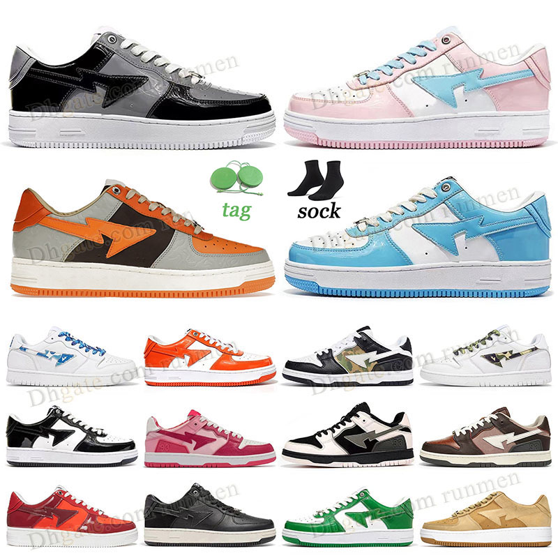 

new Men Women Bapestas Sk8 sta casual Shoes shark hoodie Camo Black White Green Red Orange Pink grey pink Camouflage Trainers Sports Sneakers Walking Jogging, Bp21