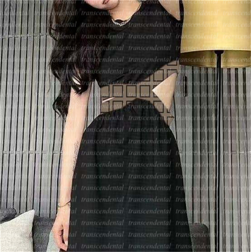 

Womens Webbing Dresses Skirt Elegant With Letter Long Party Dress Women' Fashion Solid Color Short Sleeve For Summer, Extra shipping cost