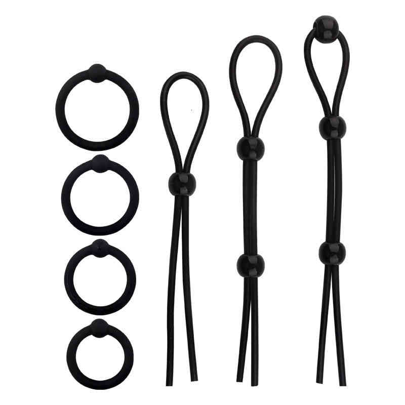 Adjustable Cock Rings Set Delay Ejaculation Time Lasting Erection Reusable Penis Sleeve Adult Erotic Sex Toys for Men-image-838409368