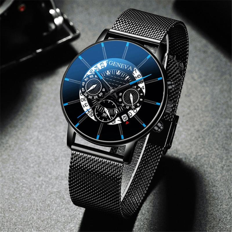 

Wristwatches Men Stainless Steel Mesh Thin Quartz Watch Fashion Casual Outdoor Sports Wristwatch Analog Male Calendar Clock Relogio Masculin