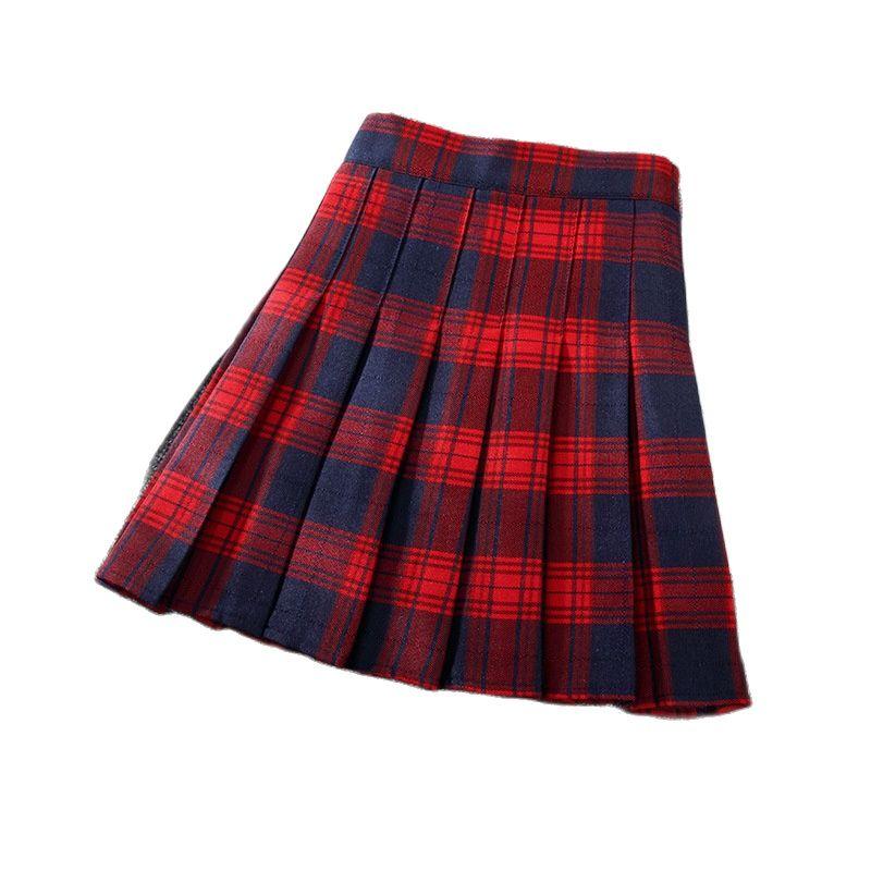 

Skirts 2022 Year Summer Woman Mini Plaid Skirt Harajuku Japanese Kilt Femme Red Green Y2k High Waist Tennis Saia Xadrez Preppy, 01