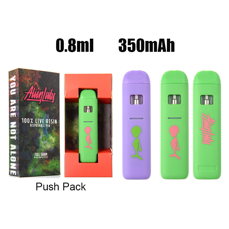 

Alienlabs 0.8ML Rechargeable Disposable Vape Pen Empty Device Pods E Cigarettes 10 Strains Cartridge 350MAH Battery Thread With the Alien Labs Packaging Box