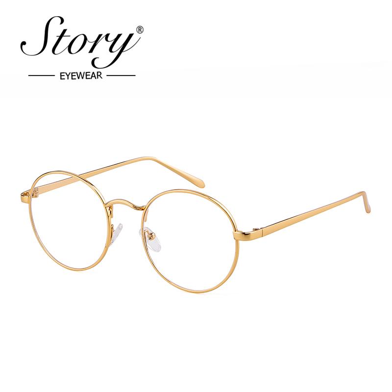 

Sunglasses Story Vintage Round Clear Glasses Men Women 2022 Brand Designer Retro Reading Eyewear Gold Frames Optical Lens Eyeglasses PS002Su