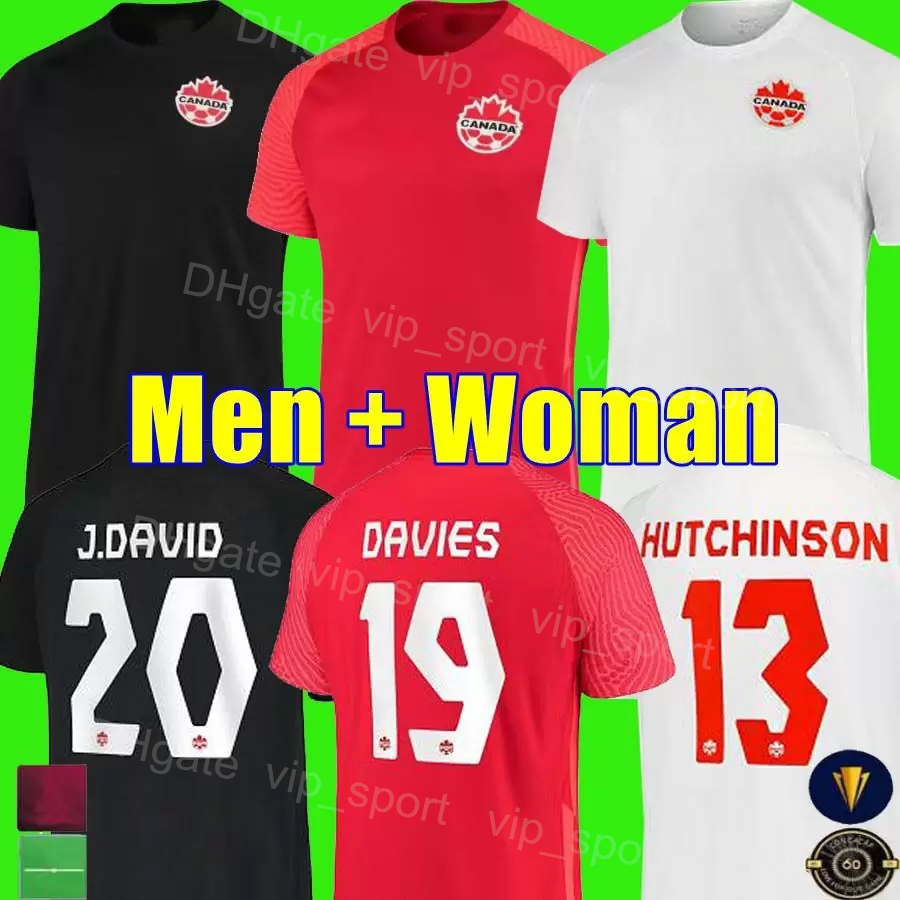 

Canada Soccer Jonathan David Jersey Set 2022 World Cup Alphonso Davies Lucas Cavallini Tajon Buchanan Junior Hoilett Cyle Larin Football Shirt Kits National Team, With patch